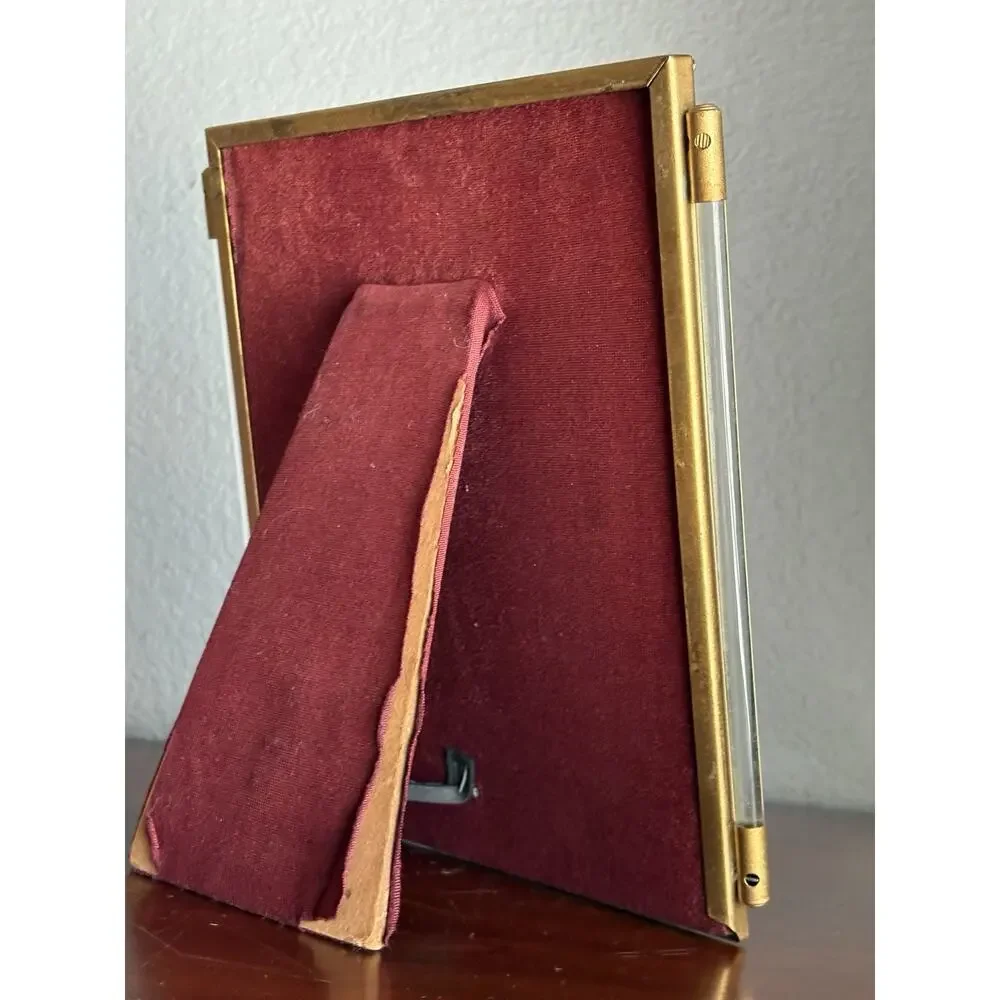 VtG Matson Hollywood Regency Gold Tone Lucite Side Column Picture Frame Art Deco